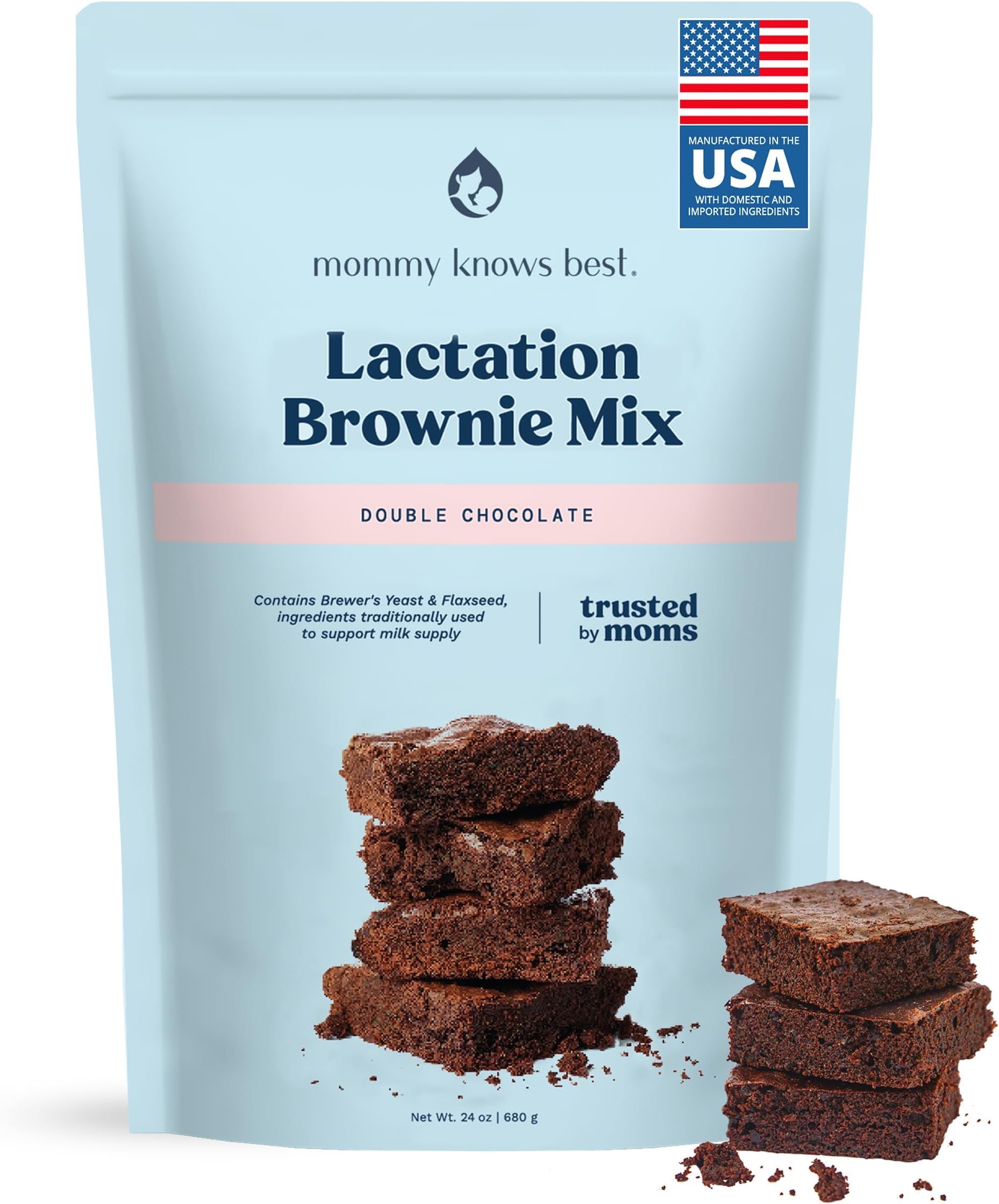 Lactation Brownie Mix Breastfeeding Supplement - Double Chocolate Breast Milk Support Snack Alternative to Lactation Cookies to Boost Breastmilk Supply Increase