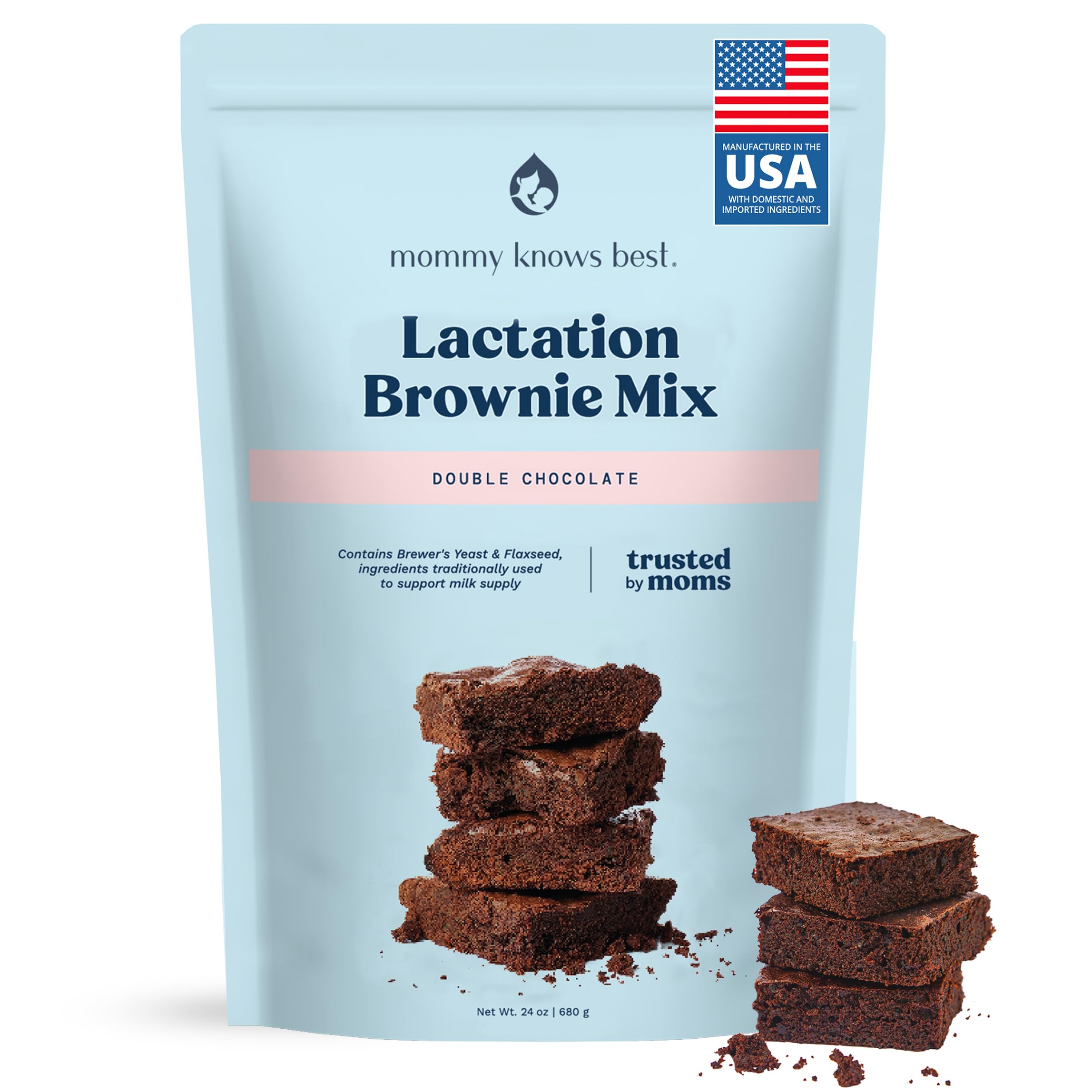 Lactation Brownie Mix Breastfeeding Supplement - Double Chocolate Breast Milk Support Snack Alternative to Lactation Cookies to Boost Breastmilk Supply Increase