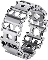Vista 1 de Pulsera de herramientas de acero inoxidable ONELANKS para hombres, compatible con LEATHERMAN TREAD y correa de reloj, 29 en 1, pulsera multifunción