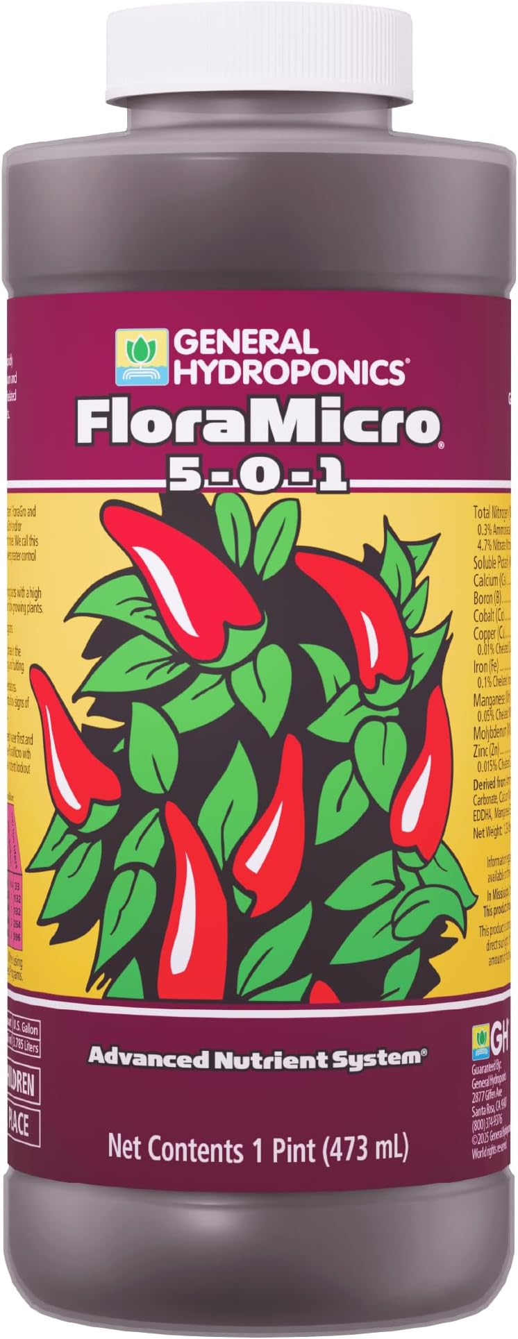FloraMicro 5-0-1 Plant Food, Part of FloraSeries Advanced Nutrient System for Plants, 16 oz.