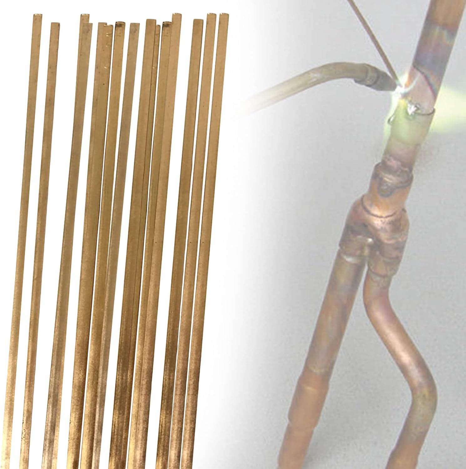 YHWD 15 pcs Flat Welding Rods, Brazing Rod for Welding of Refrigerator