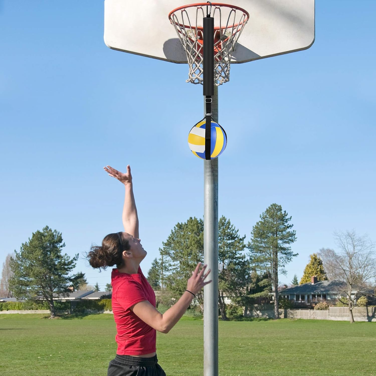 Wiwaplex Volleyball Spike Trainer, Volleyball Training Equipment Aid for Beginners and Volleyball Player with 10 Finger Sleeves : Sports & Outdoors