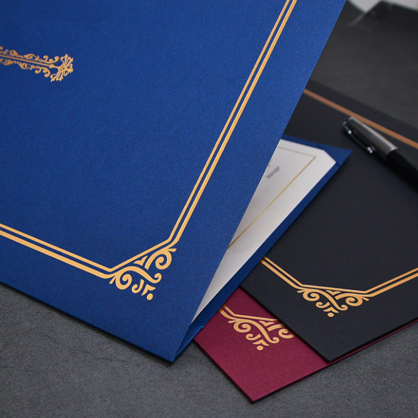 OhMill, Set di 5 copertine per diploma, formato A4, titolare del certificato, 22, 5 x 30, 5 cm, con carta di diploma, portacertificati, per lauree