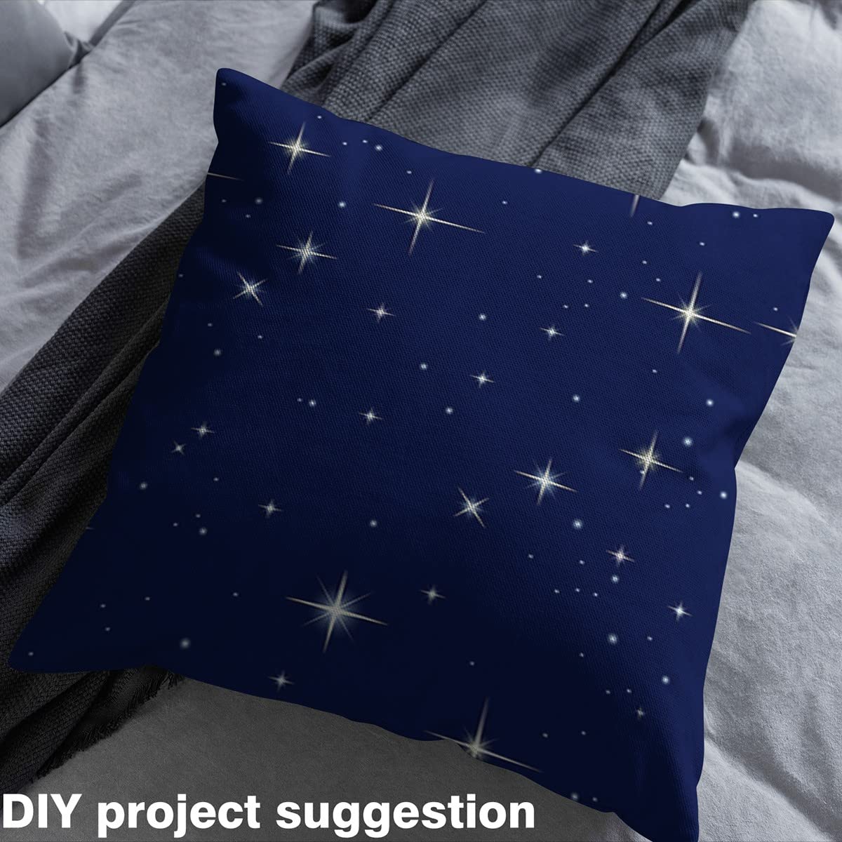 Galaxy Upholstery Fabric by The Yard,Outer Space Starry Sky Outdoor Fabric by The Yard,Universe Twinkle Stars Decorative Fabric for Upholstery and Home DIY Projects,5 Yards,(L460*W150cm) Blue White - Image 4