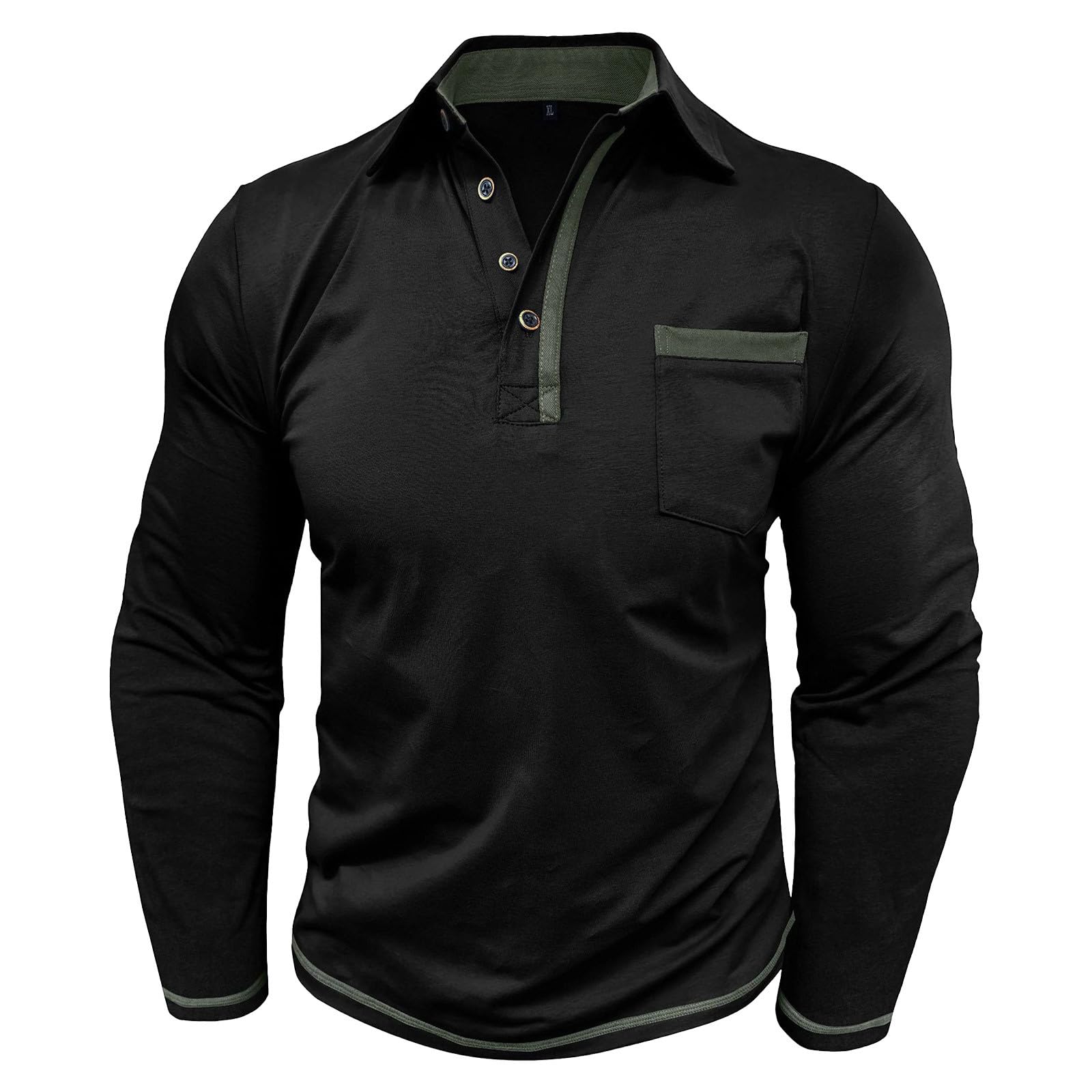 Polo Homme Manche Longue Habit Décontracté Polo Manche Longue Homme Confortable Haut Quotidien Tee Shirt Basique Vêtements Travail Vetement Outdoor Habit Plage Haut Doux Vêtements Extérieure Vetement
