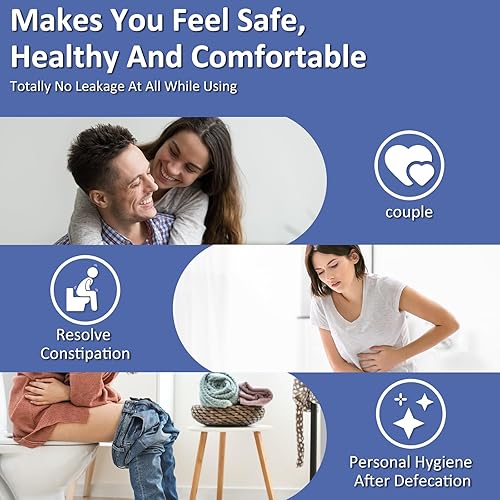 Miniatura 5 de Enema Douche - Bombilla de enema con 5 boquillas, antiflujo de retorno, botellas reutilizables para mujeres y hombres (azul marino)