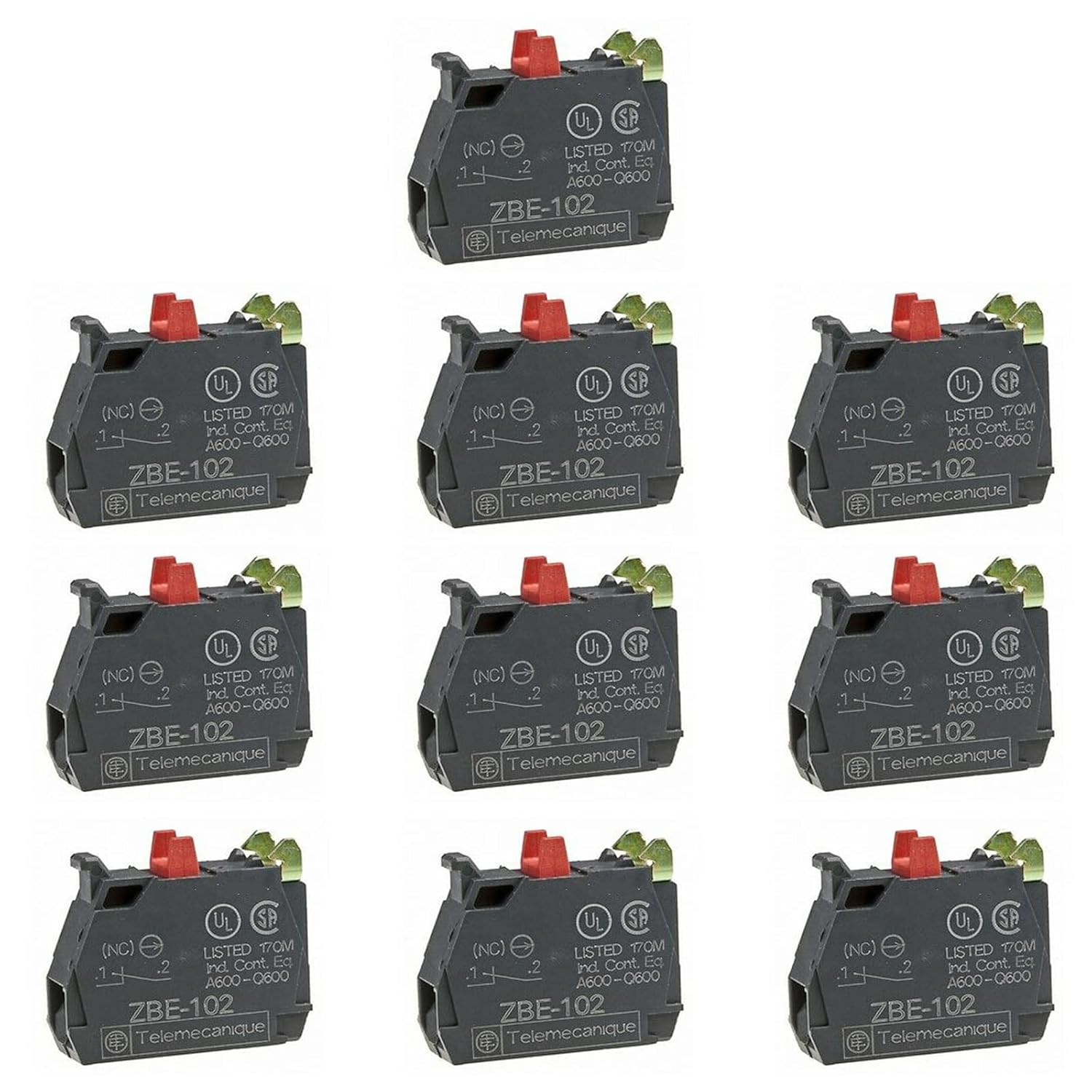 HNARL 10Pcs Contact Block XB4 Push Button Switch Contact Block ZBEE