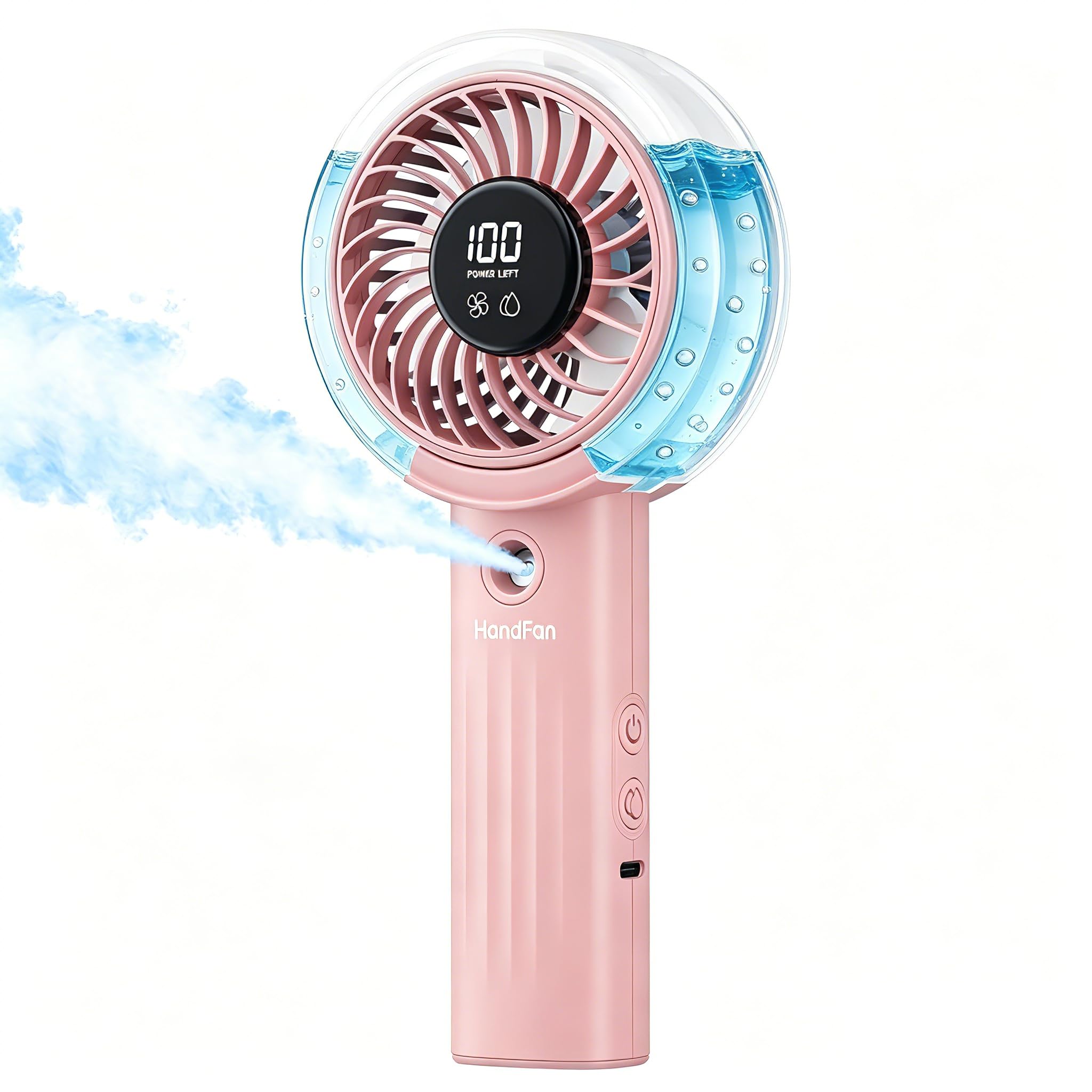 Photo 1 of HandFan Upgraded Misting Fan with LED Display – Extreme Cooling Portable Handheld Fan with Water Mist Spray, 50% Stronger Airflow & Quieter, Personal Mister for Travel/Park/Disney/Beach/Concert/Game