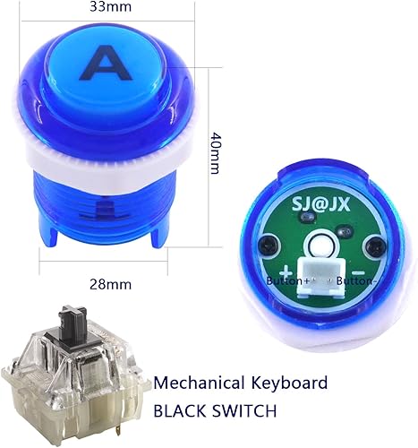 Miniatura 5 de Controlador de juego Arcade USB Encoder 2 Jugador Gamepad Cherry MX Microswitch Botón 8way Joystick para Nintendo Switch PC PS3 Retropie Raspberry