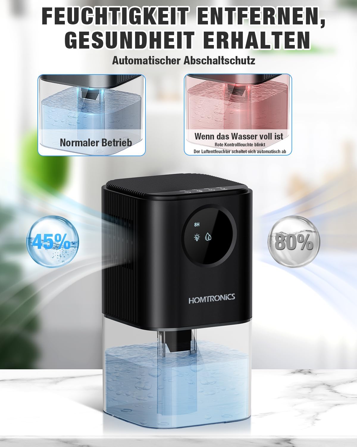 Homtronics DEKDM02B Electric Dehumidifier control panel