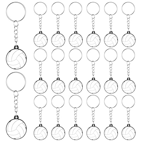 Molain 20 Pcs Volleyball Keychain Bulk, Rubber Sports Keychain for