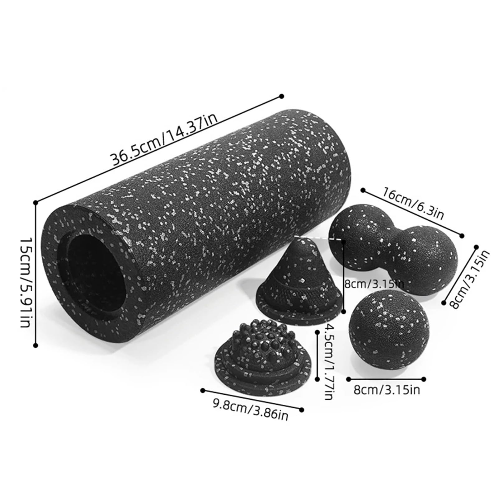 Roller-Set, Muskel-Regenerations-Set, vibrierende Schaumstoffrolle for Rücken und Nacken FüR Massage