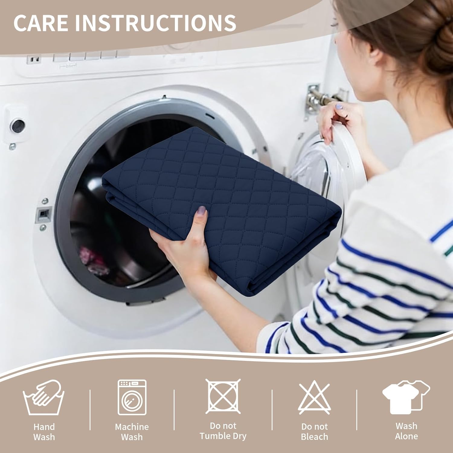 100% Waterproof Recliner Chair Covers 23.6", Non-Slip Recliner Cover for Chair with Pocket Washable Recliner Covers that Stay in Place with Elastic Straps for Dogs Cats Kids Pets-Navy Blue