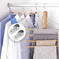 Vista 6 de Paquete de 2 soportes ovalados de extremo de barra de armario, soporte de armario de aleación de zinc, soporte de barra de armario para varillas