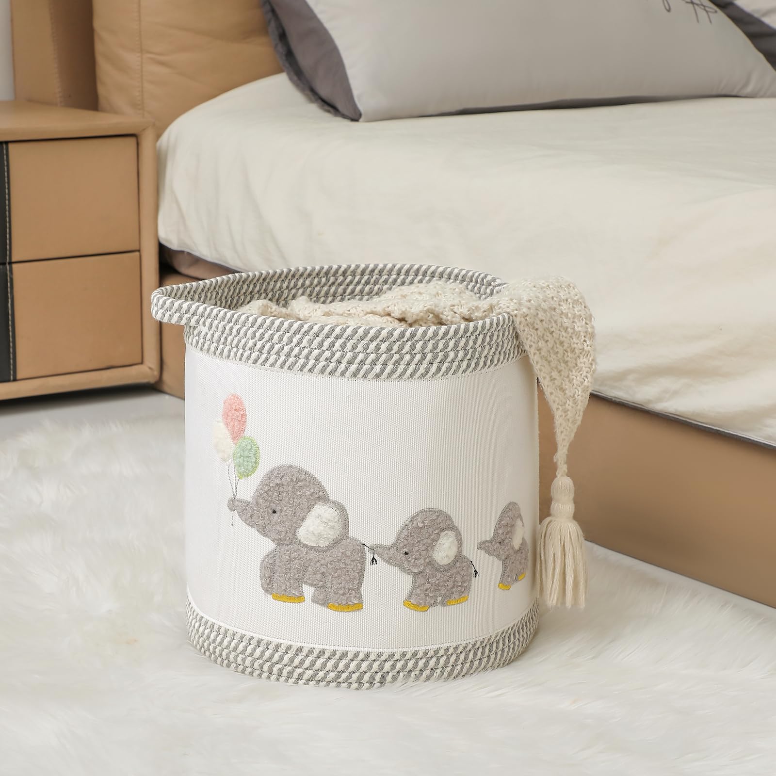 Baby Toy Basket Baby Washing Baskets Toy Storage Box, Kids Laundry Hamper Blanket Baskets - Image 2