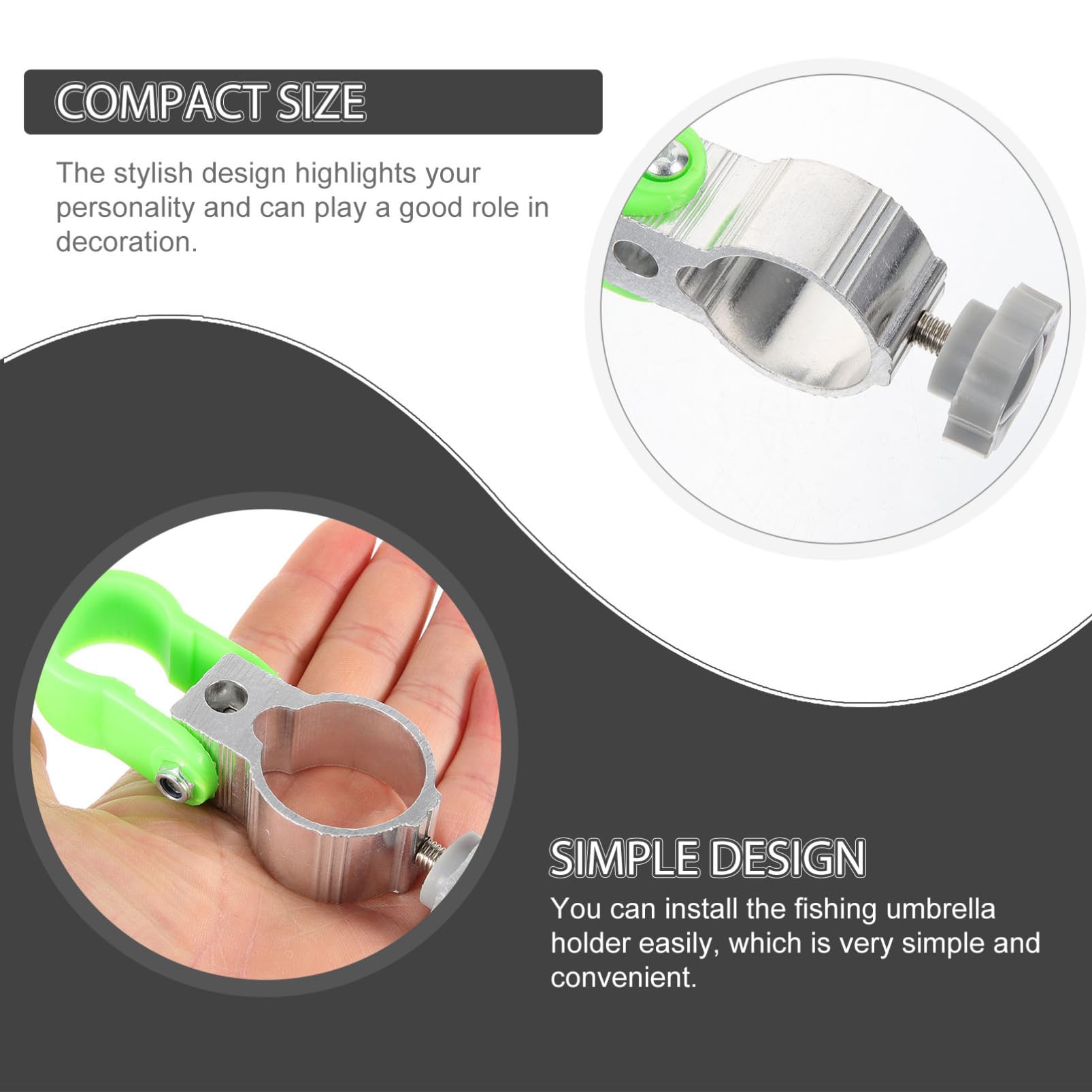 BESTonZON 2pcs Fishing Umbrella Holders Easy Install Clips for Camping Chair Umbrella Attachment and Secure Brackets for Outdoor Angling