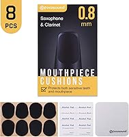 Vista 2 de Focusound Cojines para boquilla para saxofón y clarinete, gruesos, 0.031 in, negro, paquete de 8