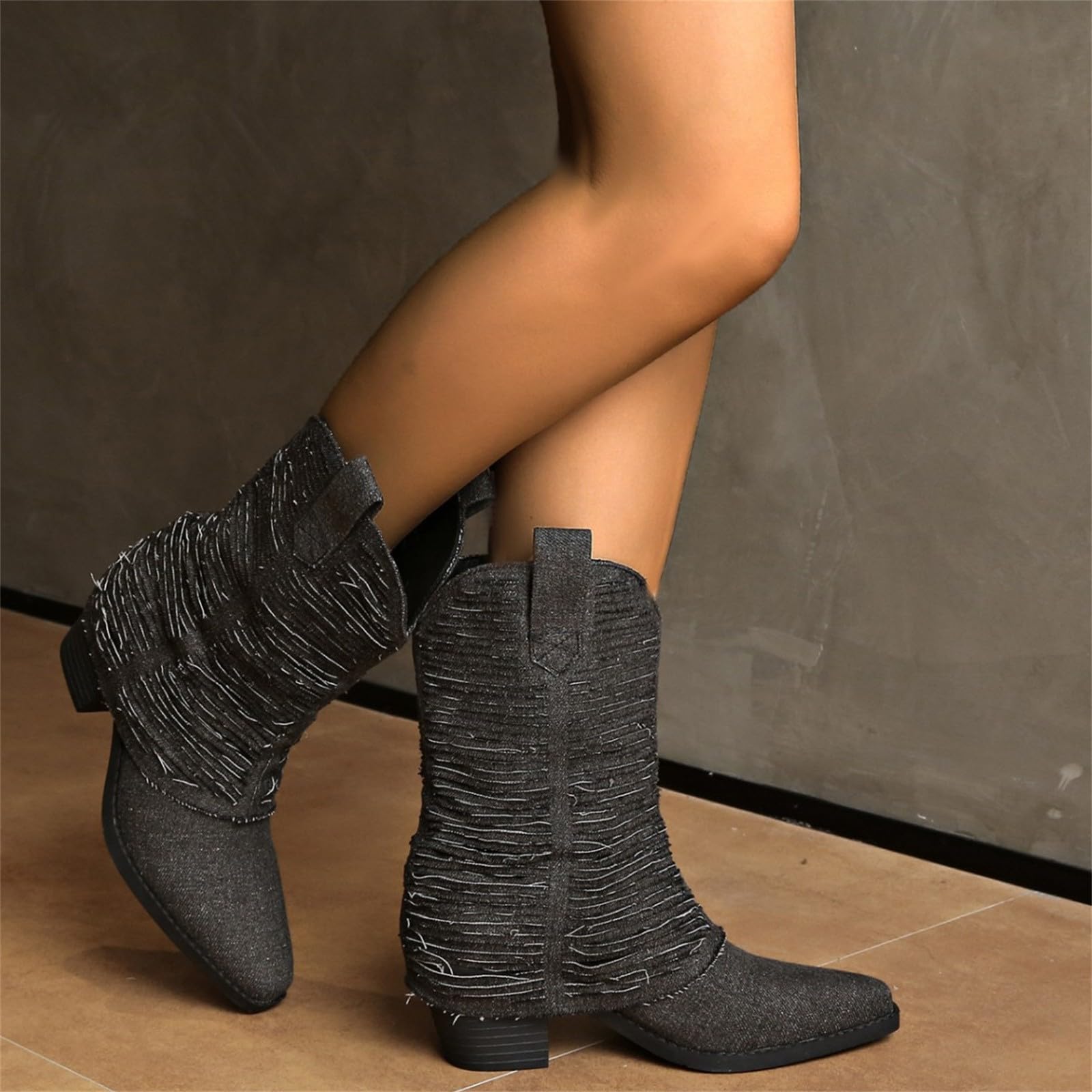 HOOUDO Stivali Donna Estivi,Stivali da Donna Estivi Bianchi Stivaletti Pelle Comodi Stivaletti Scarpe Eleganti Cerimonia Texani Scarpe