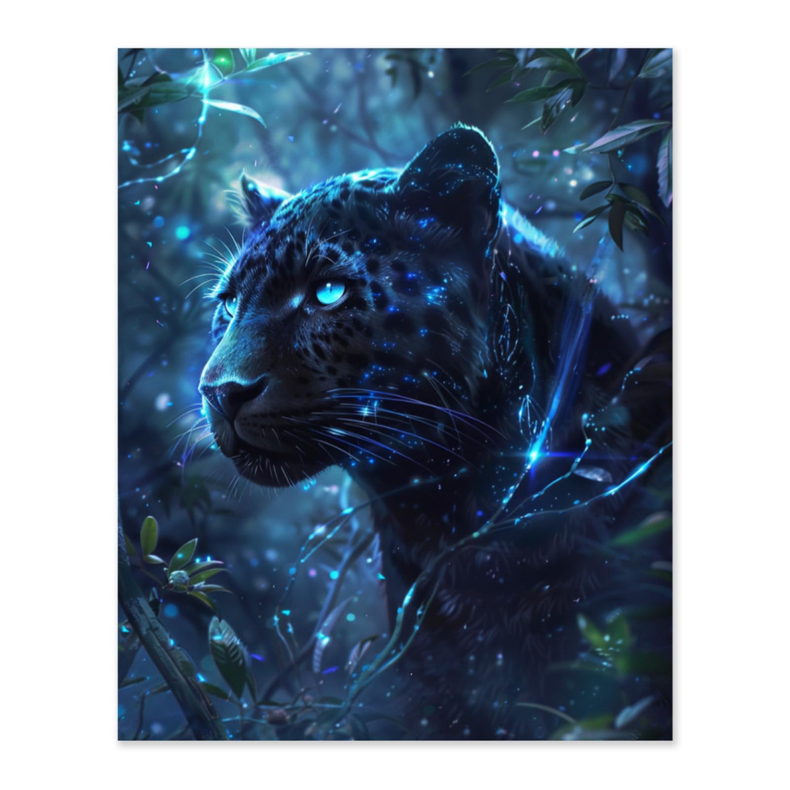 FTDIX Black Panther Paint by Numbers Kit for Adults, Modern Aesthetic Paint by Number on Canvas, Abstract Art Digital Oil Painting Kits Suitable for Home Wall Decoration Gift 20"x16"