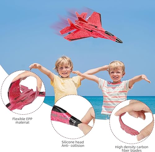 Vista 12 de Avión a control remoto, avión de juguete - RTF RC Avión control remoto 2CH 2.4Ghz RC avión con luces, control remoto aviones de espuma RC Fighter