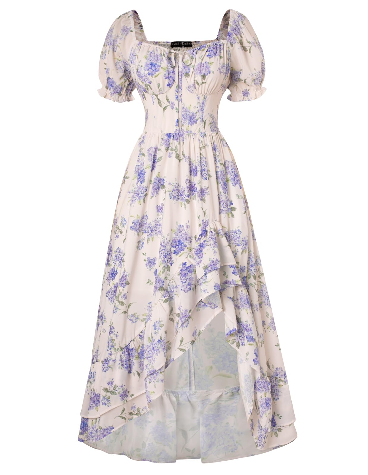 Scarlet Darkness Corset Dresses for Women Summer 2026 Floral Wedding Guest Chiffon Sundress