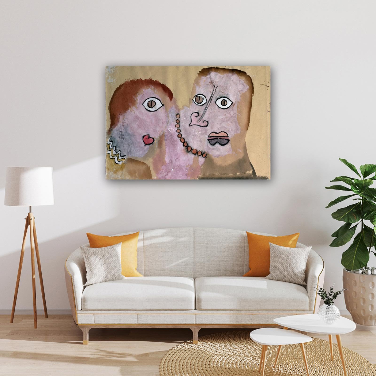 Stampa su tela famosa "La collana" - immagine su tela - Riproduzioni di dipinti astratti - Quadro da parete su tela per decorazione ufficio 50 x 70 cm / 19.6x27.5in cornice interna