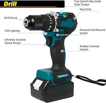 QQ CAT 21V Cordless Brushless 4-Tool Combo Kit with 4 x 1.5Ah