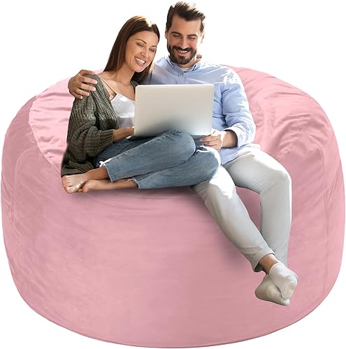Miniatura 6 de Homguava - Sillón puff de 4 pies Sillón estilo puff grande de 4 pulgadas con relleno de espuma viscoelástica, sofá suave con funda de terciopelo