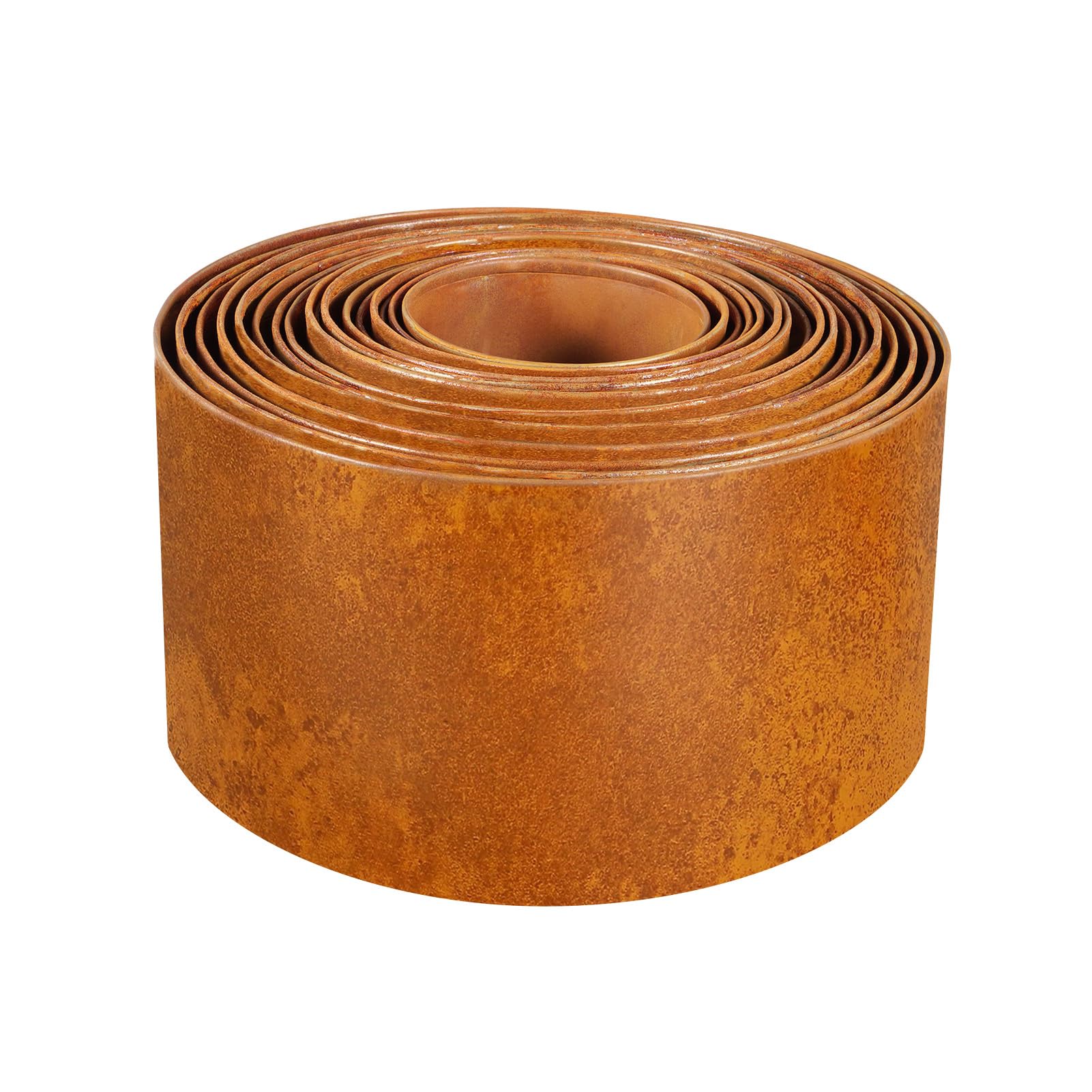 Teodute Corten Steel Lawn Edging 10m, 15cm High, Pre-Rusted Metal Garden Edging, Lawn Garden Border, Strong & Flexible Landscape Edging for Mowing Edge, Palisade, Garden Bed, Rust