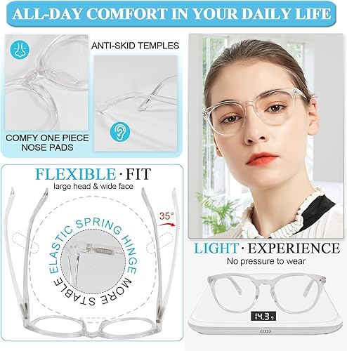 Miniatura 95 de MARE AZZURO Womens Reading Glasses Round Readers Female 0 1.0 1.25 1.5 1.75 2.0 2.25 2.5 2.75 3.0 3.5 4.0 5.0 6.0 (Red 250)