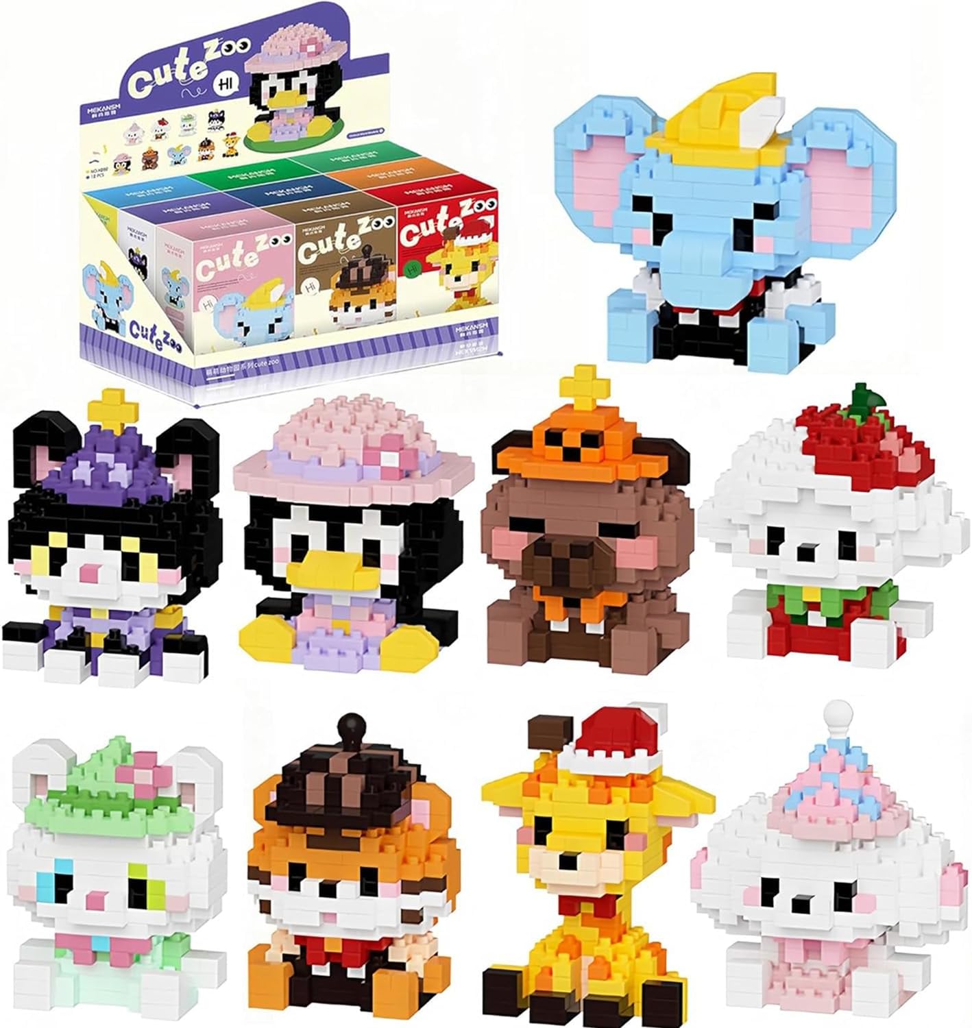 Mini Dog Building Block Sets, 9 Style Cute Dog Building Blocks Miniature Dog Figurine Toys Animal Building Blocks for Kids Birthday Party Favors Christmas Stocking Stuffers(1800+PCS)