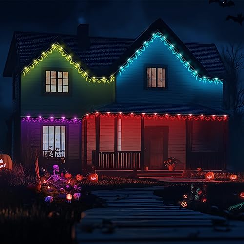 Miniatura 2 de LemonNova Luces permanentes para exteriores Pro, 60 pies con 44 luces LED blancas cálidas y frías, luces de aleros estrellados IP67 impermeables,