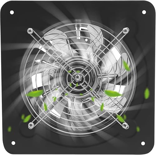 Vista 25 de DNYSYSJ Extractor de ventilación industrial de 16 pulgadas, escape axial de metal, ventilador de aire comercial, extractor, montaje en pared