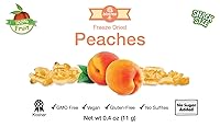 Vista 5 de Paquete de 6 melocotones deliciosos de tamaño bocadillo, 100% naturales liofilizados sin azúcar ni conservantes añadidos, paleo, sin gluten.