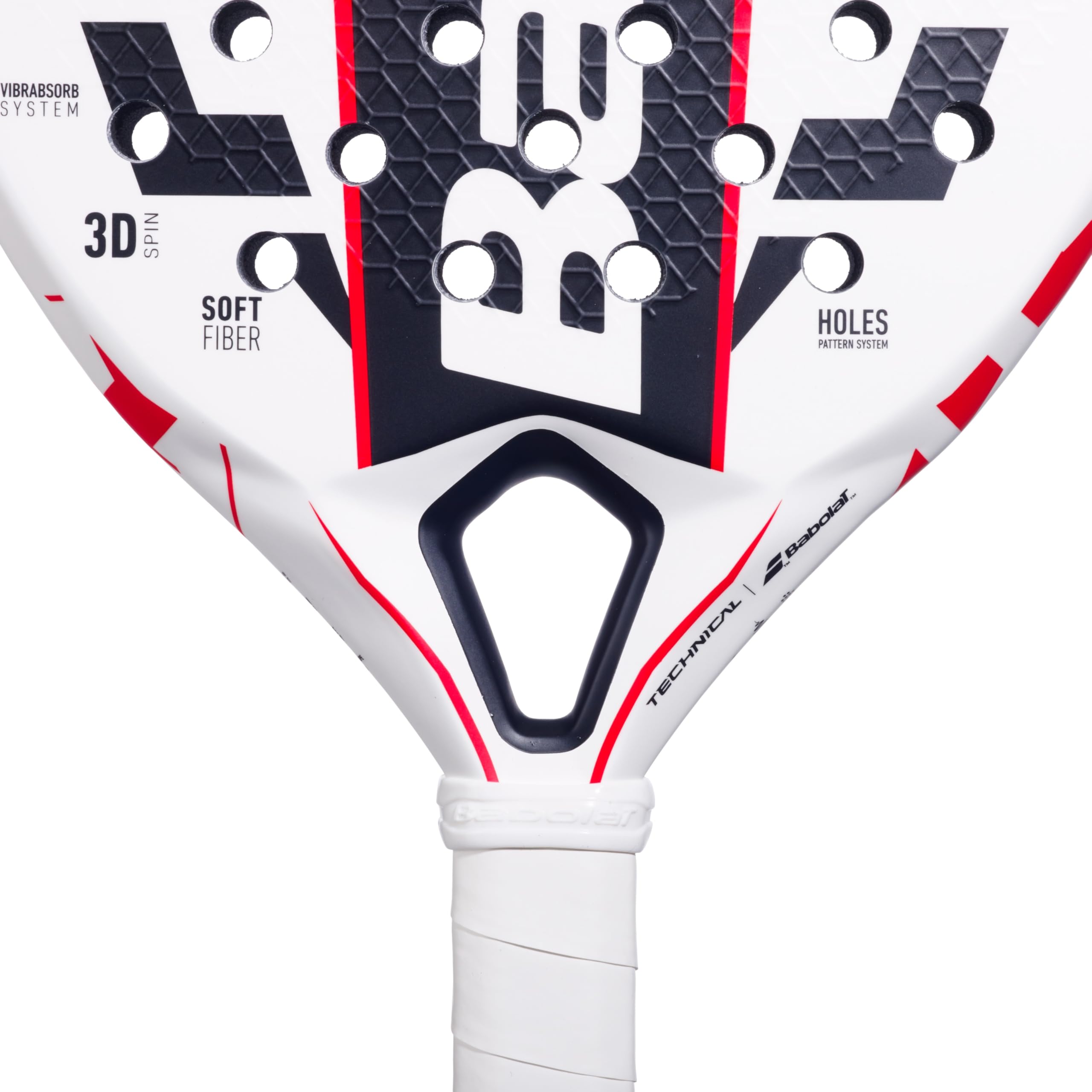Babolat Tech vertuo Juan Lebron 2025 Incordata: No 355g Racchette da Padel Racchette da Padel Bianco - Nero