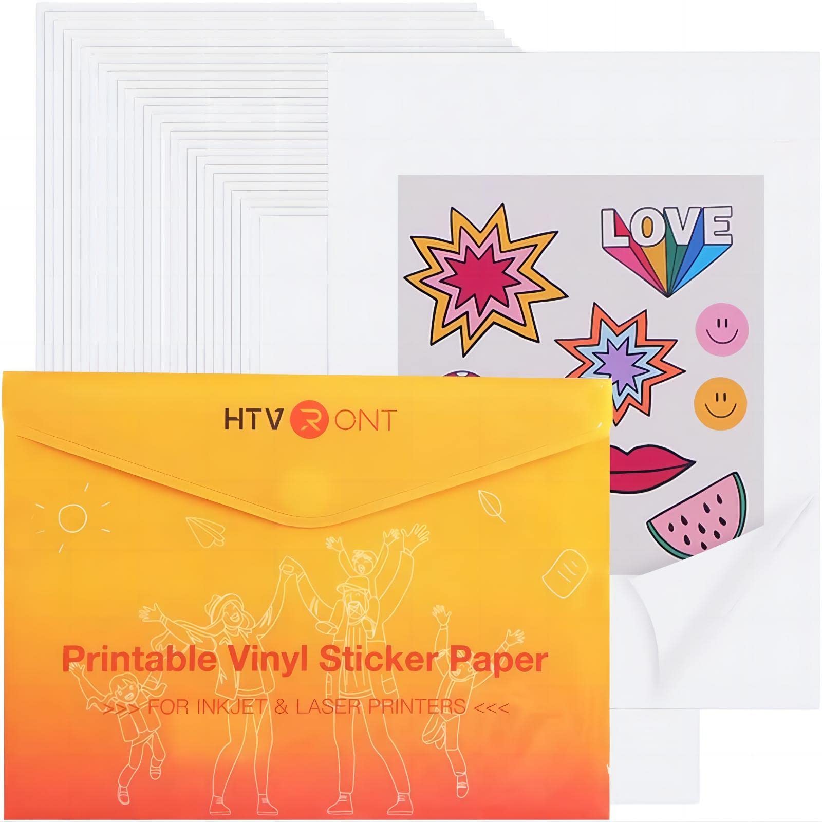 Buy HTVRONT Printable Vinyl- 55 Sheets 8.5"x11" Matte White Printable ...