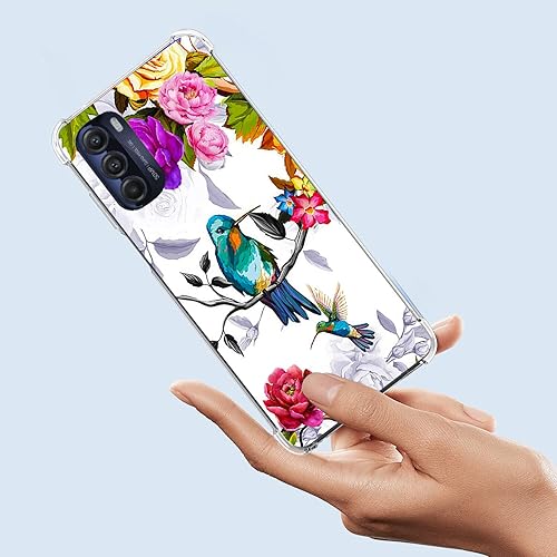 Miniatura 2 de Funda Moto G 5G 2022, colibrí en flores, protección contra caídas de pájaros, a prueba de golpes, carcasa protectora de cuerpo completo resistente a