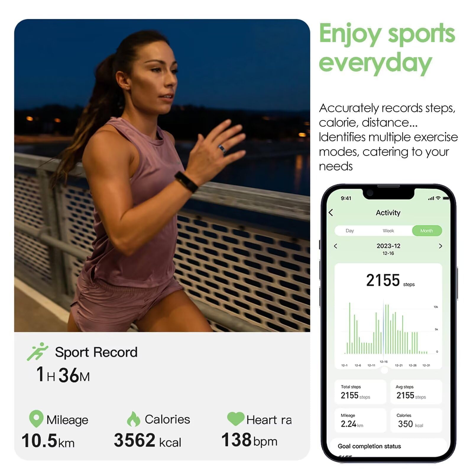 Smart Ring Fitness Tracker Anello per uomo e donna Smart Ring Android Smartring Fitness Tracker Anello Sonno Anello Salute Uomo Contapassi Fitness Tracker Cardiofrequenzimetro Sport Oro Rosa Nero