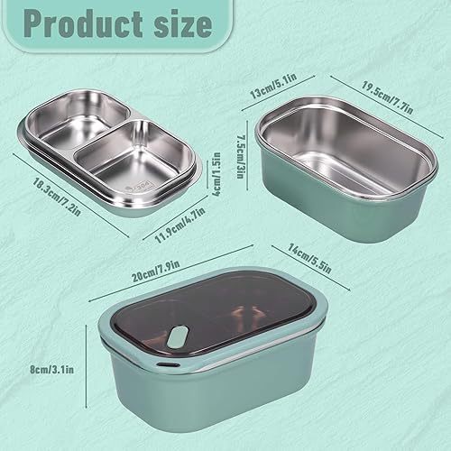 Miniatura 2 de Niiyen Lonchera de 40.6 fl oz de 2 capas de alimentos calientes con cuchara, lonchera Bento portátil para adultos, almacenamiento de alimentos fríos