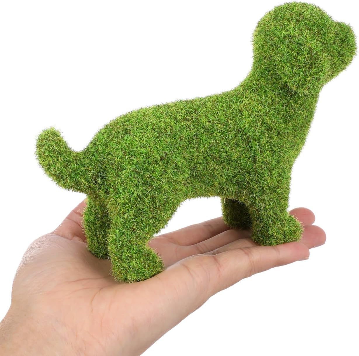European Style Dog Figurine 6.88 Inch Outdoor Garden Ornament with Yarn Flocking Realistic Dog Topiary for Patio Lawn Decor - Image 7