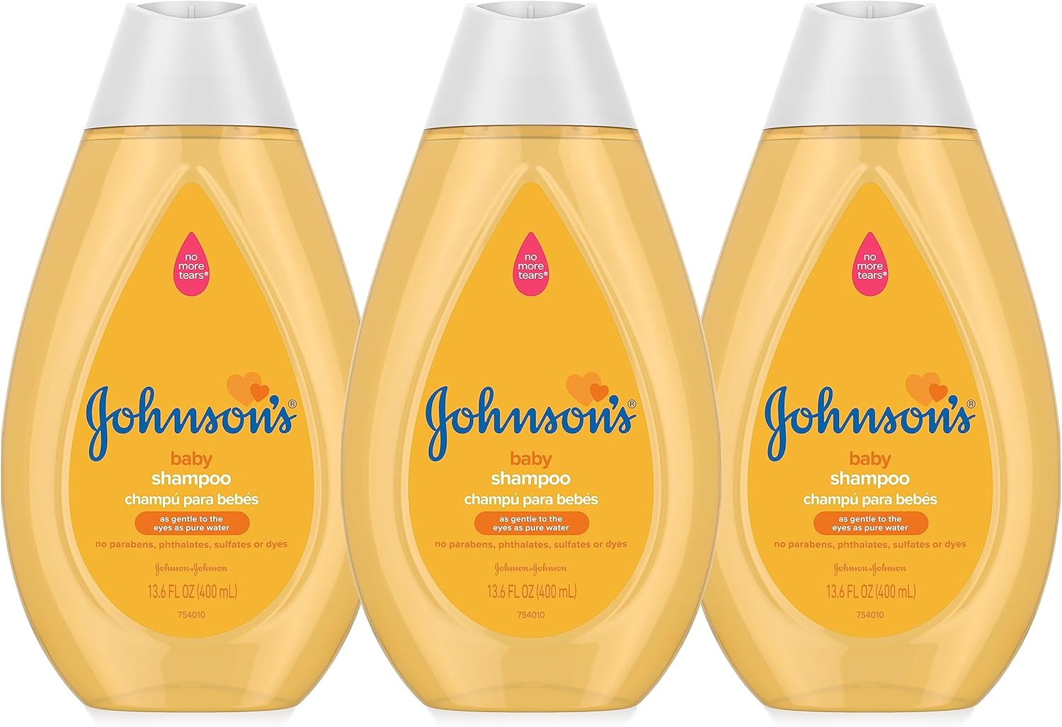 Johnson's Baby Shampoo with Tear-Free Formula, Shampoo for Baby's Delicate Scalp & Skin & Gently Washes Away Dirt & Germs, Free of Parabens, Phthalates, Sulfates and Dyes, 13.6 fl. oz (Pack of 3)