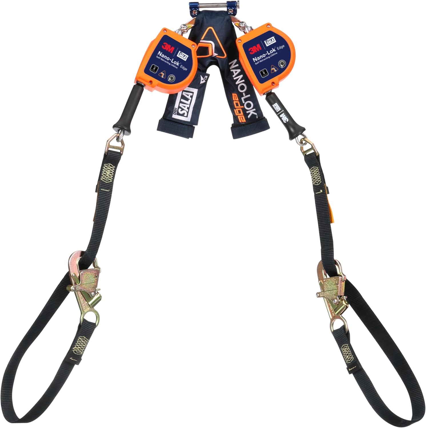 3M DBI-SALA Nano-Lok Edge Twin-Leg Tie-Back Personal Self-Retracting Lifeline 3500287, Galvanized Cable, 9 ft