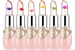Crystal Flower Jelly Lipstick 6-Pack by FirstFly: Long-Lasting, Nutritious Lip Balm