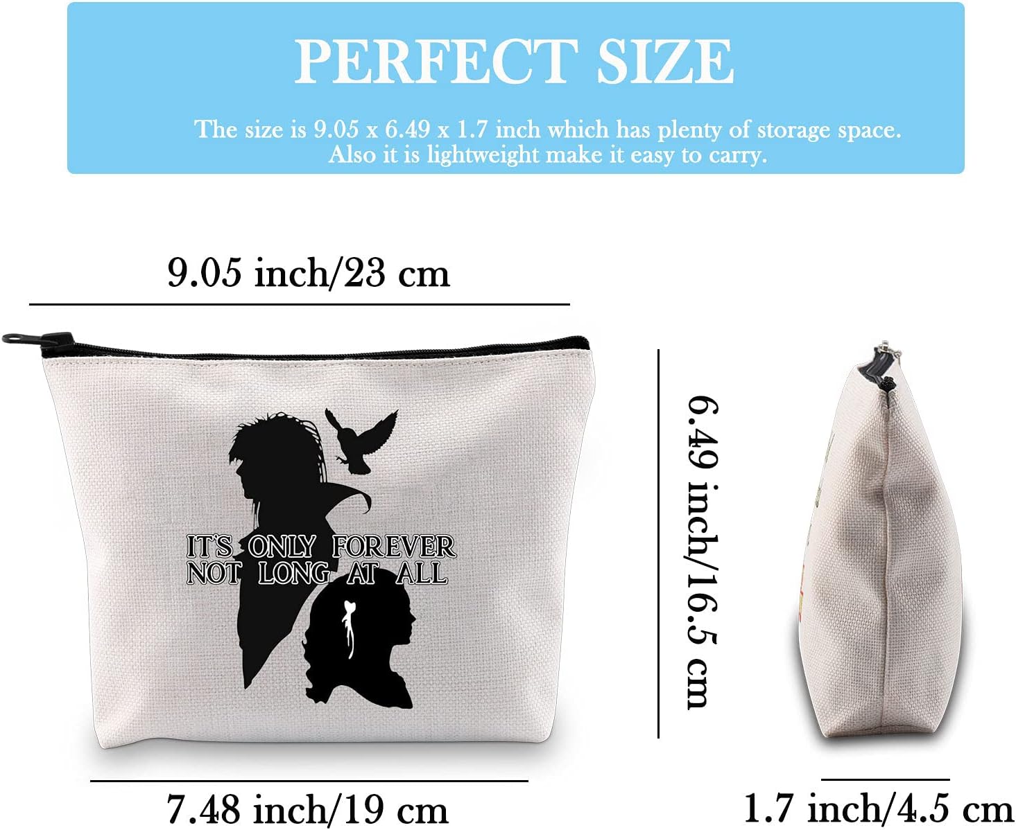 Lyrics Labyrinth Inspired Gift It’s Only Forever Not Long at All Cosmetic Bag Galentine's Gift for Fans (It’s Only Forever EU) - Image 3