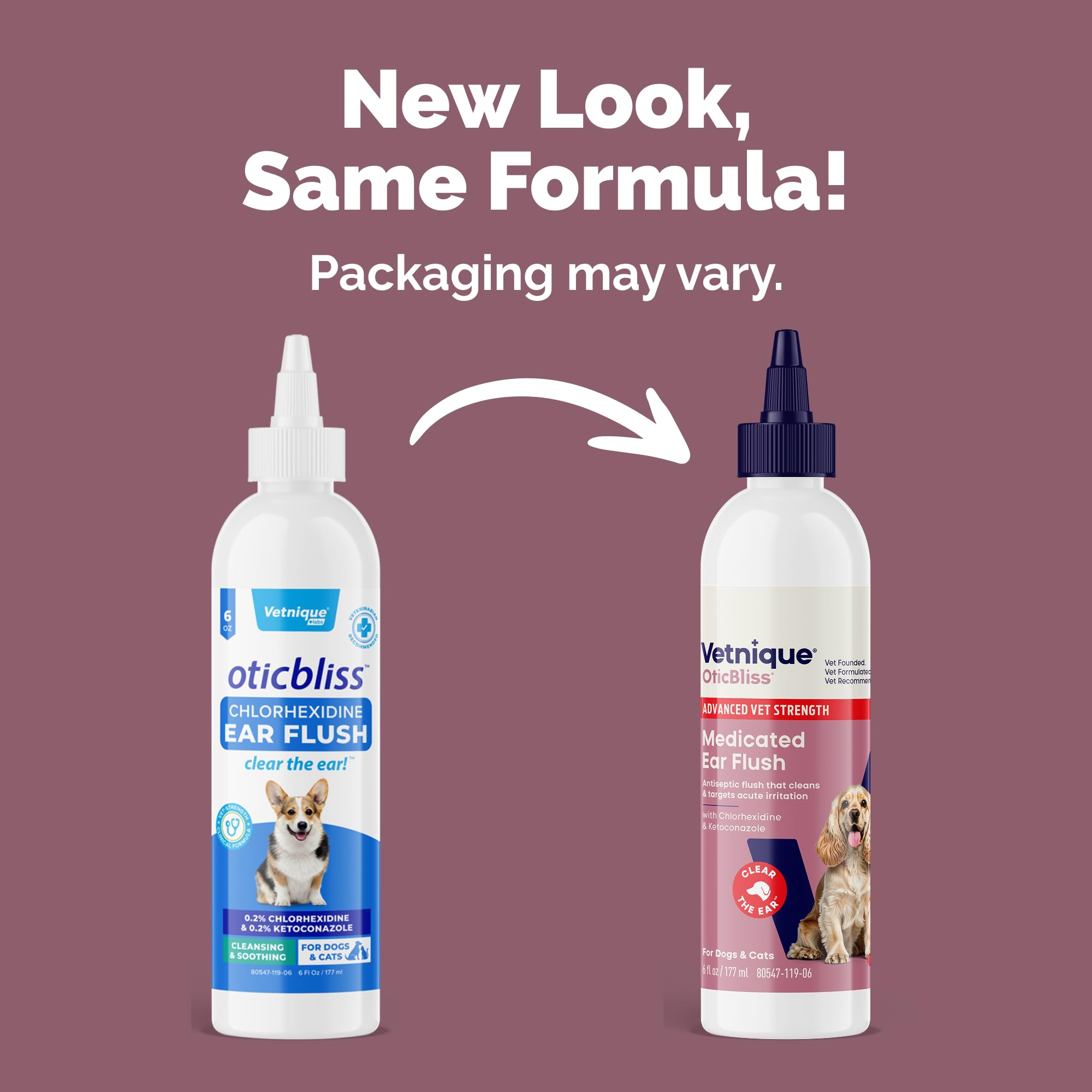 Vetnique Oticbliss Advanced Strength Dog Ear Infection Treatment Flush, Antiseptic Cat & Dog Ear Cleaner Solution Medicated with Chlorhexidine & Ketoconazole Helps with Ear Yeast (6oz Flush) - image 2