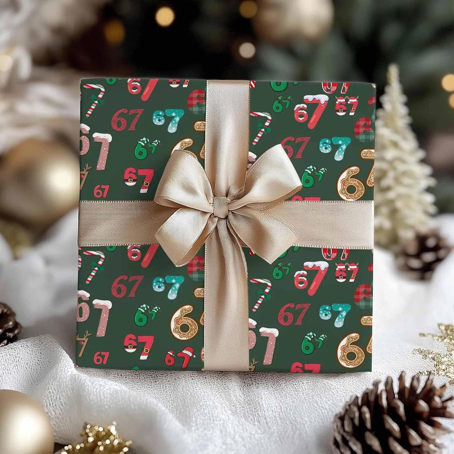 67 Meme Wrapping Paper Christmas, Funny Gift Wrap for Birthdays, Holidays & Parties, Viral 67 meme gifts, Gift Wrap for Teens, Gen Alpha Humor, Six Seven Christmas Wrapping Paper For Teen Grandkid