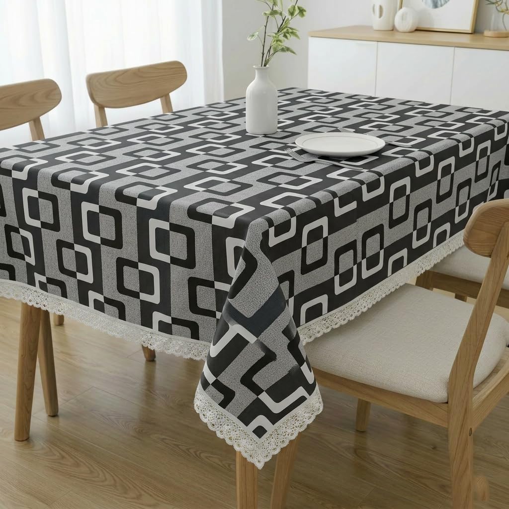Lace Table Cloth for Dining Table, Decorative Center Table Cover for 4 Seater, 36 x 60 Inch, Urban Loop Matrix- (MTBL9-P078)-image-41