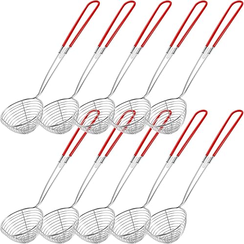 Geiserailie Cucharas coladoras de olla caliente, cucharas coladoras de acero inoxidable para ollas calientes de 2.5 pulgadas, mini cuchara de malla