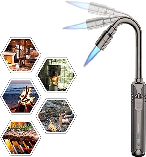 Megainvo Jet Flame Lighter Long Adjustable Candle Torch Butane Lighter - Windproof Refillable 360°- Firewor...