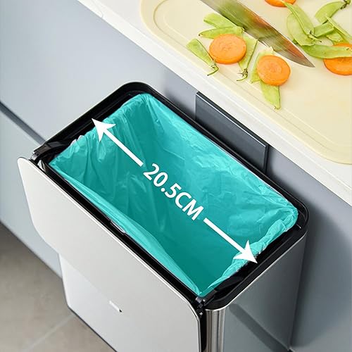Miniatura 5 de SIDIANBAN Bote de basura colgante con tapa para puerta de armario de cocina, 0.8 galones/3L de acero inoxidable, cubo de basura de abono de cocina